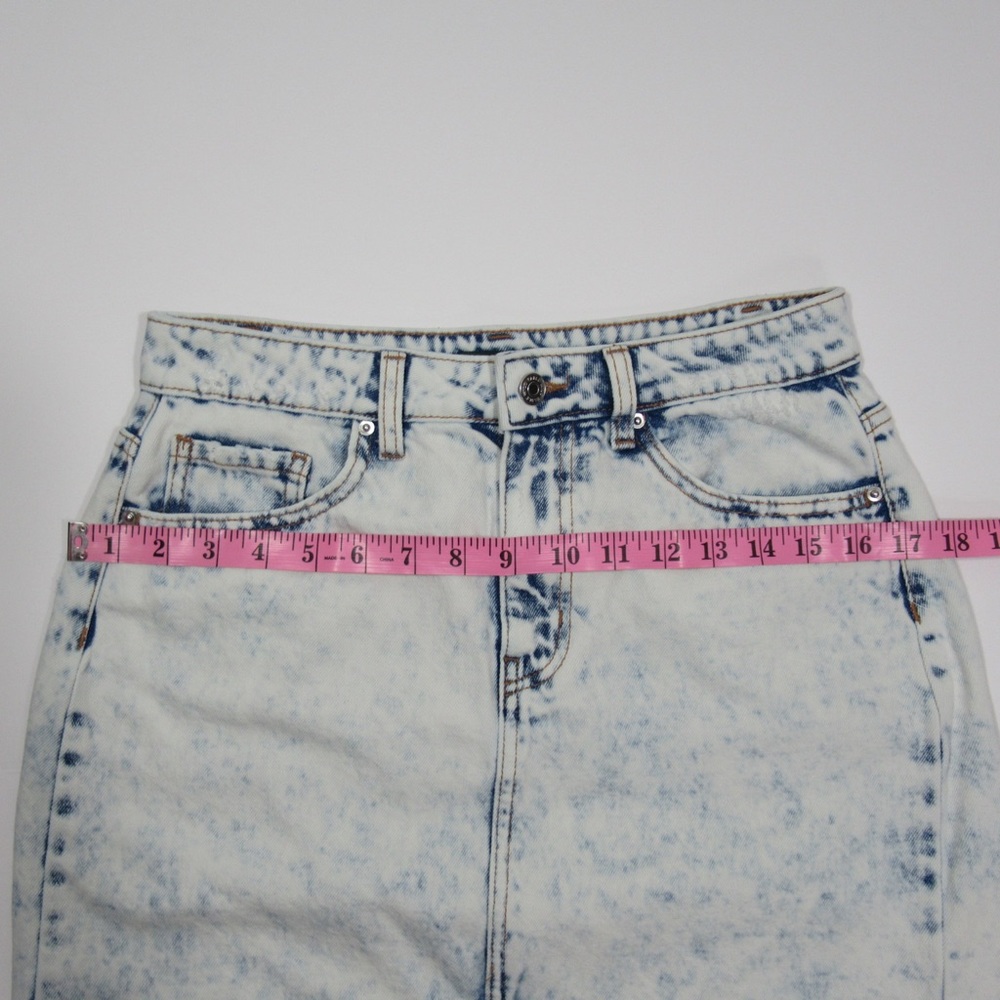 Wild Fable Acid Wash Split Front Denim Skirt Size 4 - Picture 10 of 16